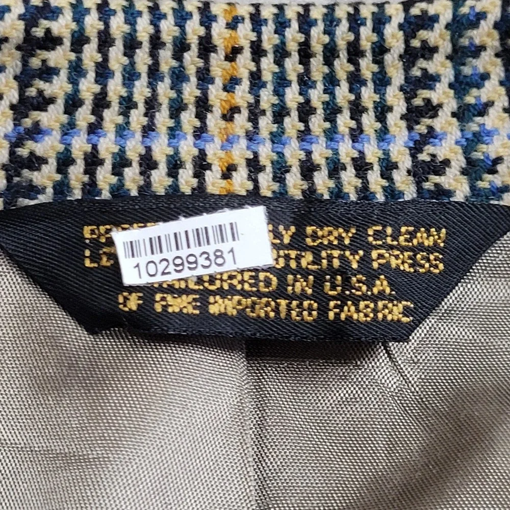 Vintage J. Press Pressidential Sport Coat Mens 46L Glen Plaid Wool Made in USA